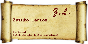 Zatyko Lantos névjegykártya